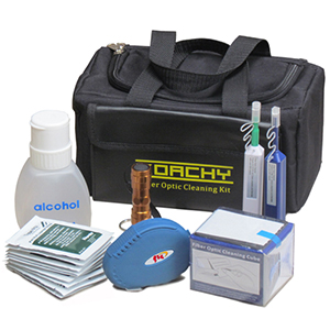 Foto Kit de limpieza y preparación de conectores de fibra óptica.